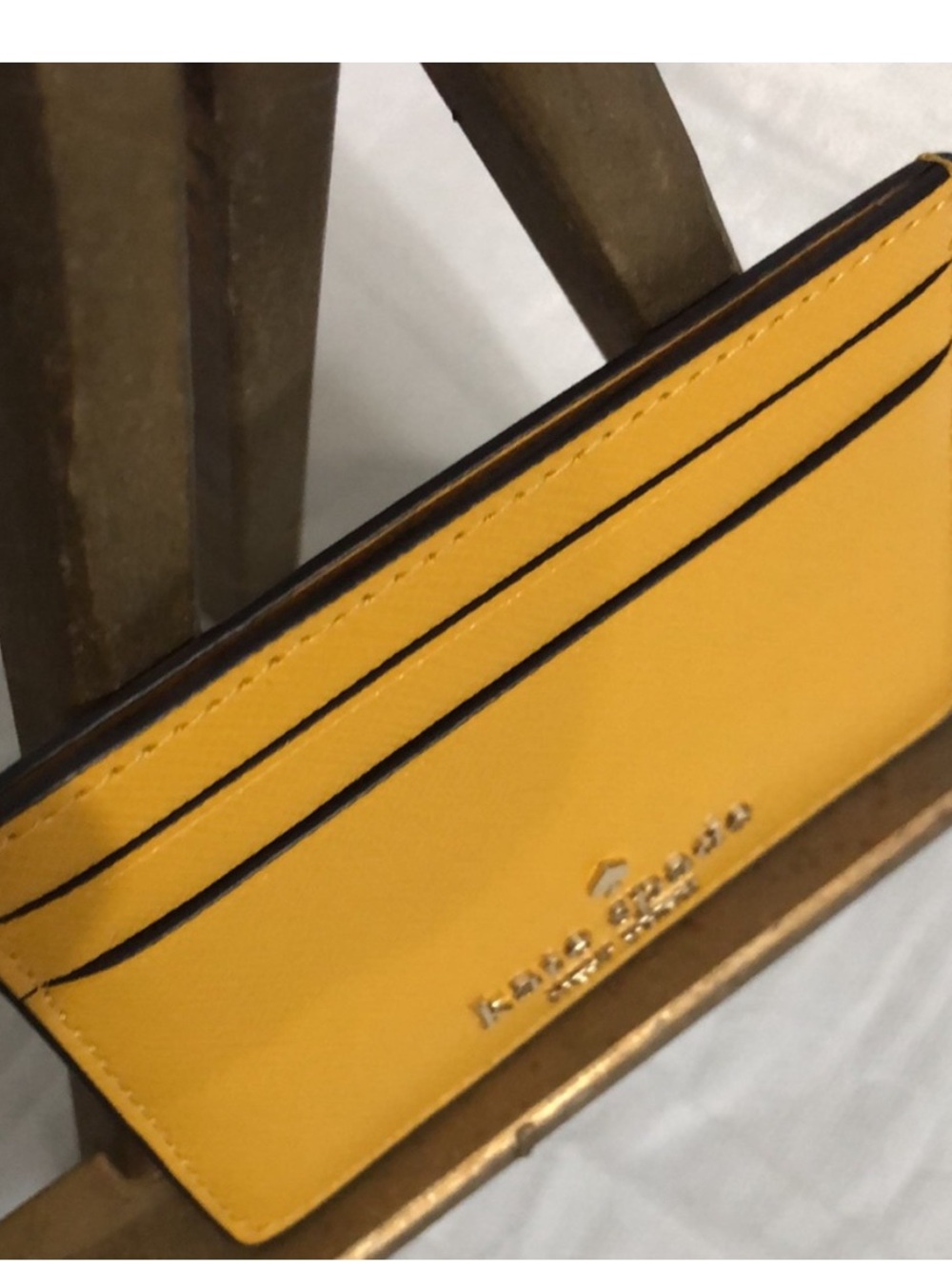 Kate Spade Yellow Saffiano Leather Card Holder (NWOT) - Picture 5 of 8